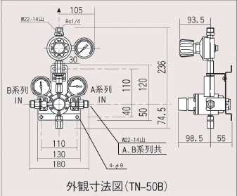 外観寸法図（TN-50B）