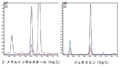 メチルイソポネオールとジャスミンの比較グラフ