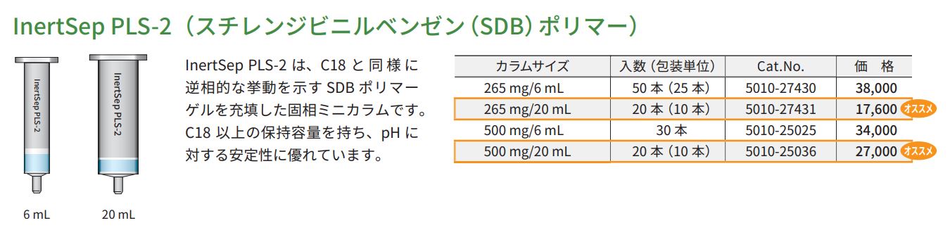 InterSep PLS-2(スチレンジビニルベンゼン(SDB)ポリマー)