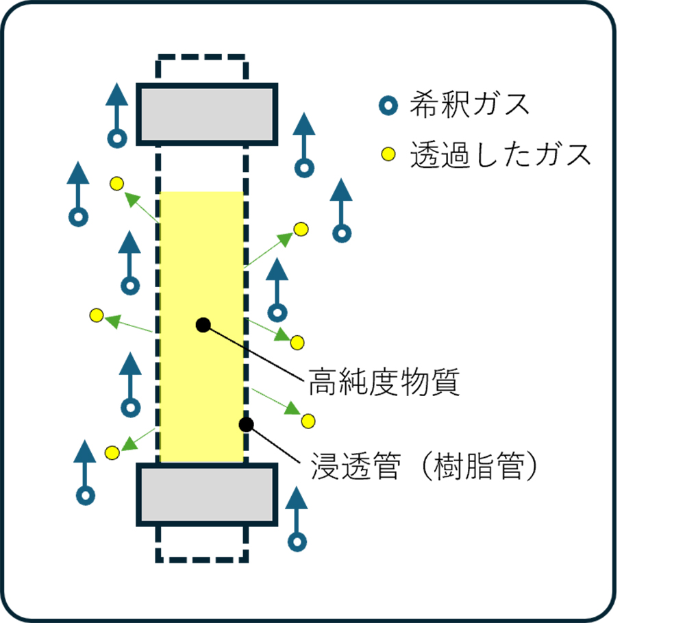 パーミエーションチューブのイメージ図