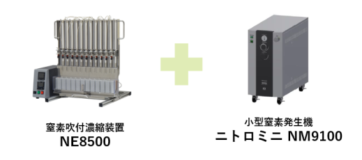 窒素吹付濃縮装置 NE8500と小型窒素発生機ニトロミニNM9100セット